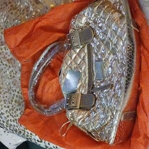 Bobbi By Sharif 25th Anniversary Hobo Bag Goldtone Pre-owned